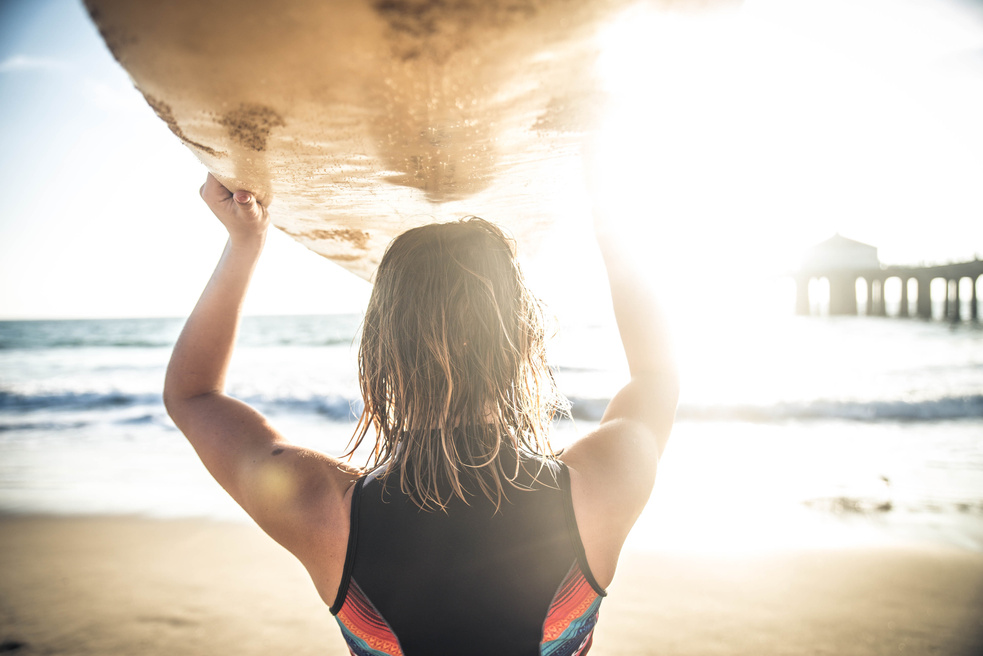 Woman surfing